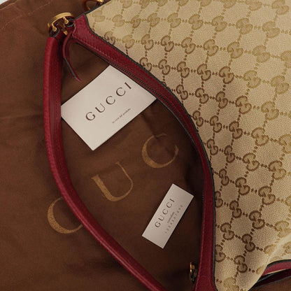 Gucci Beige/Rot GG Canvas Miss GG Original Hobo-Tasche