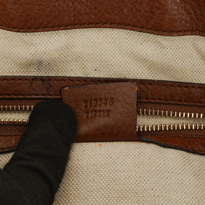 Gucci Bella Satchel Tote Tasche aus Monogramm Canvas mit geflochtenen Griffen