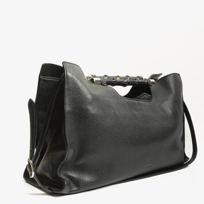Gucci Bamboo Daily Shopper aus schwarzem Kalbsleder