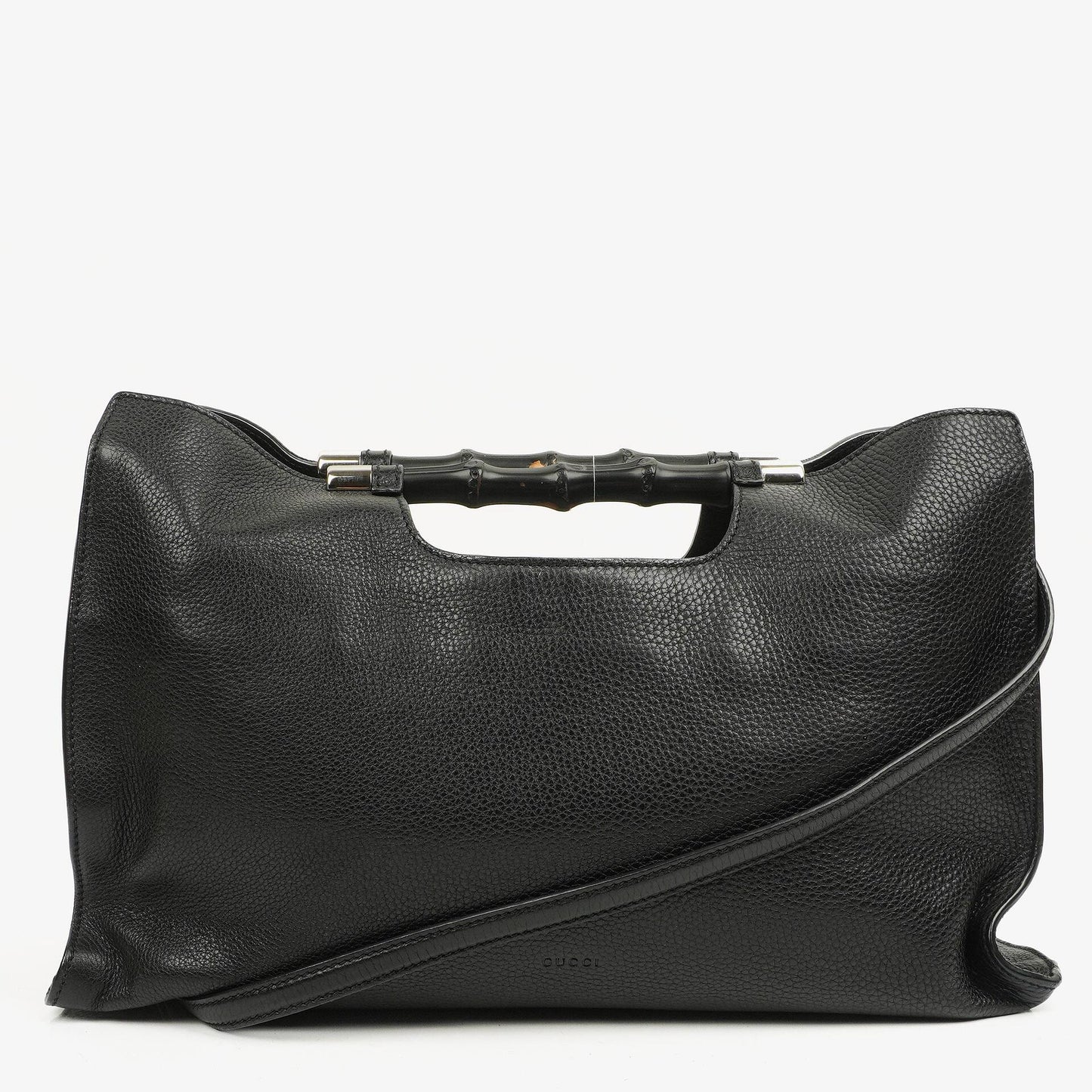 Gucci Bamboo Daily Shopper aus schwarzem Kalbsleder