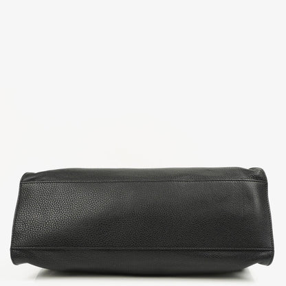 Gucci Bamboo Daily Shopper aus schwarzem Kalbsleder