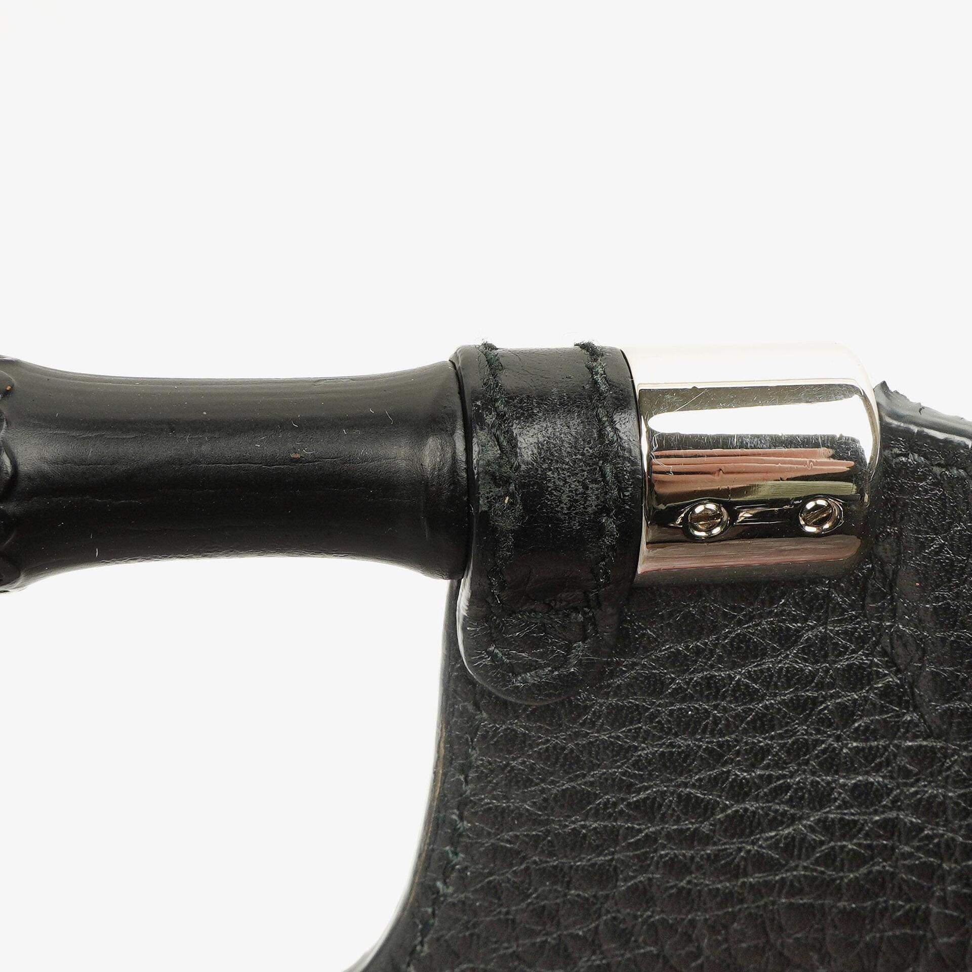 Gucci Bamboo Daily Shopper aus schwarzem Kalbsleder
