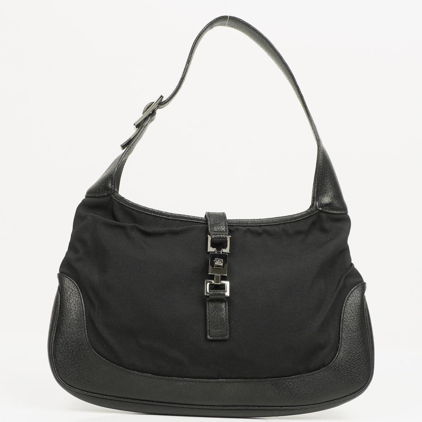 Gucci Jackie Medium Vintage Schultertasche Schwarz Canvas und Leder