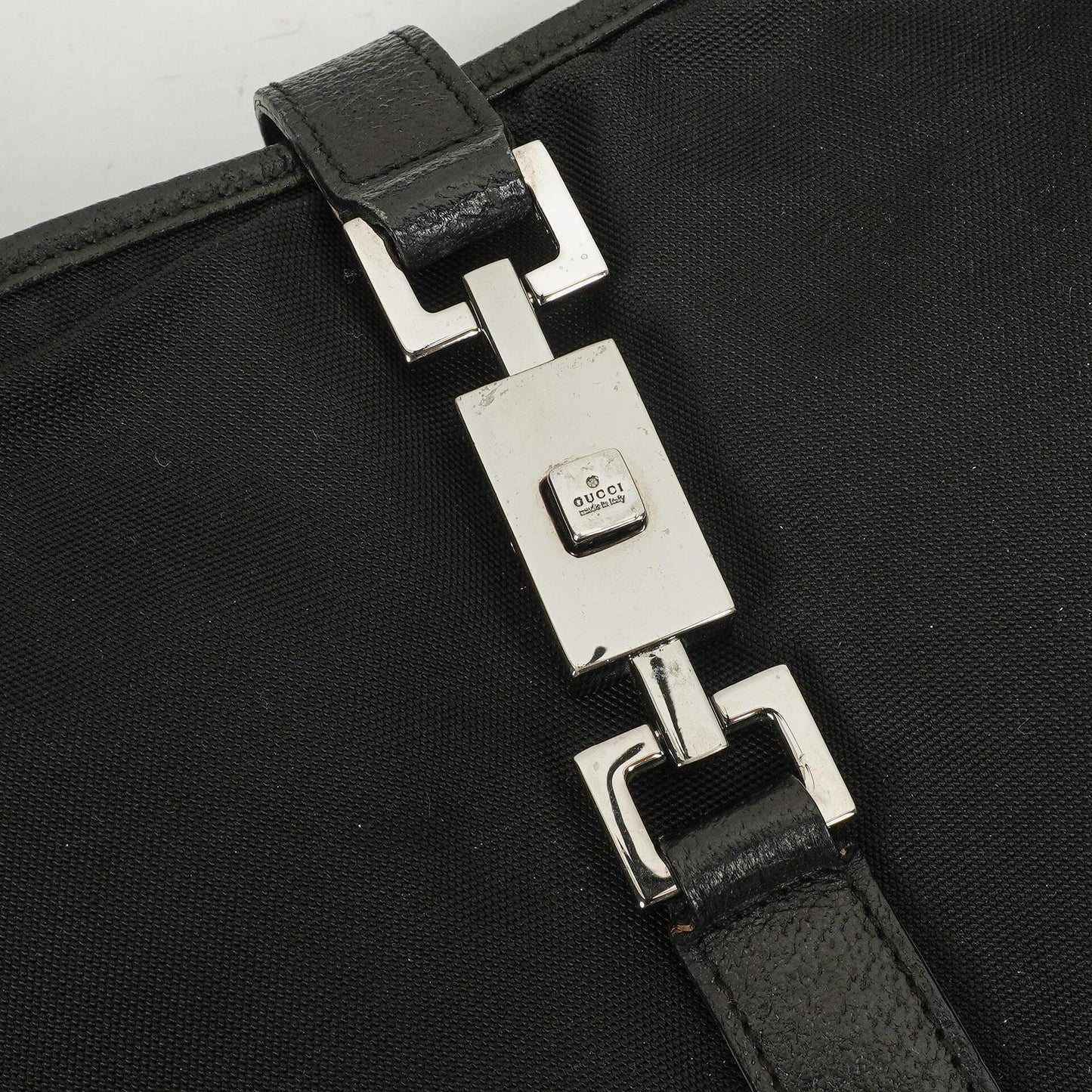Gucci Jackie Medium Vintage Schultertasche Schwarz Canvas und Leder