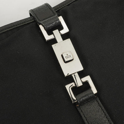 Gucci Jackie Medium Vintage Schultertasche Schwarz Canvas und Leder