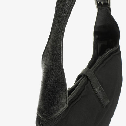 Gucci Jackie Medium Vintage Schultertasche Schwarz Canvas und Leder