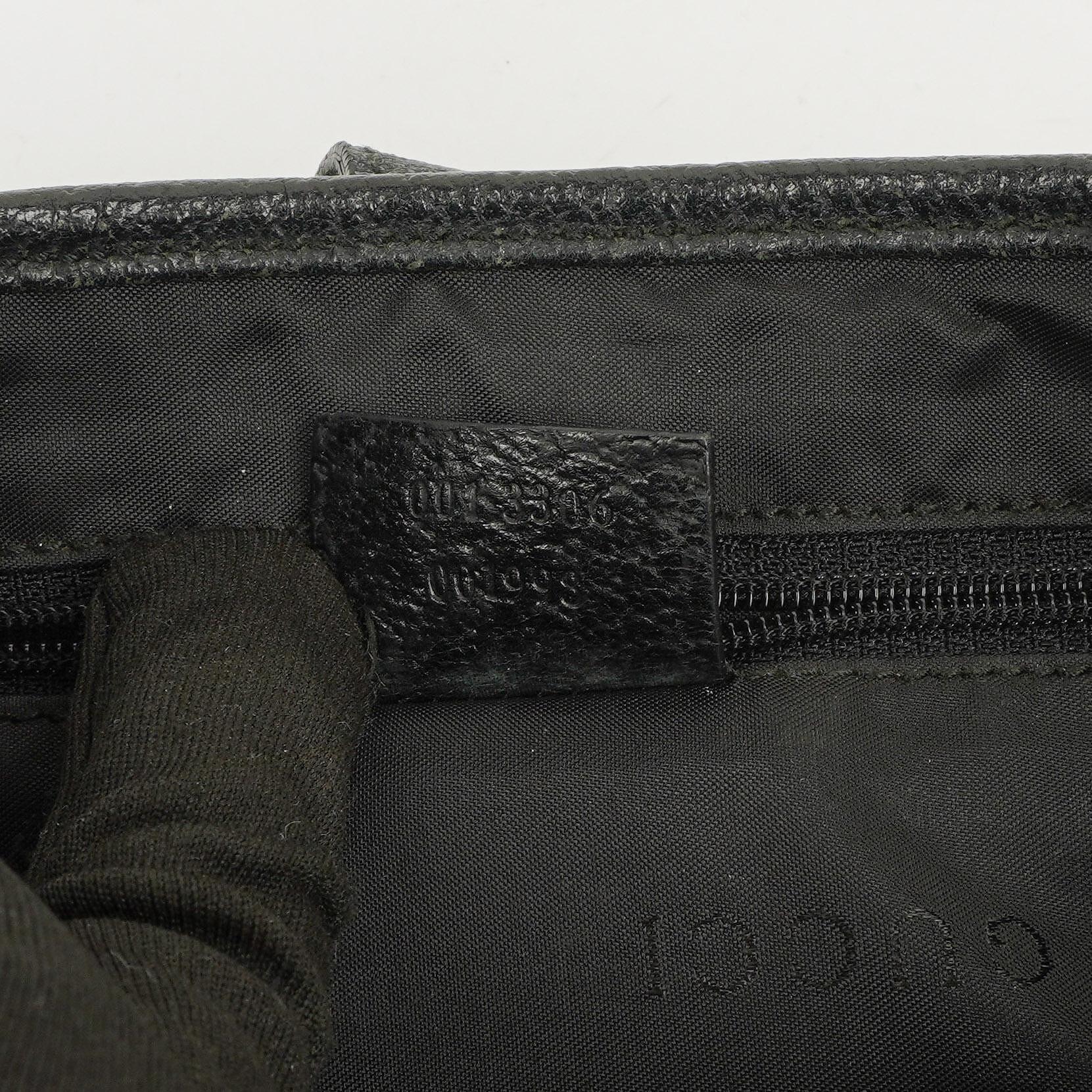 Gucci Jackie Medium Vintage Schultertasche Schwarz Canvas und Leder