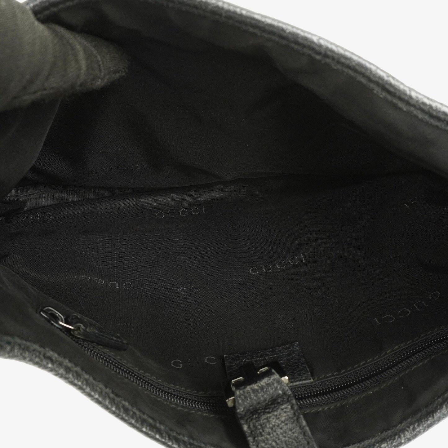 Gucci Jackie Medium Vintage Schultertasche Schwarz Canvas und Leder
