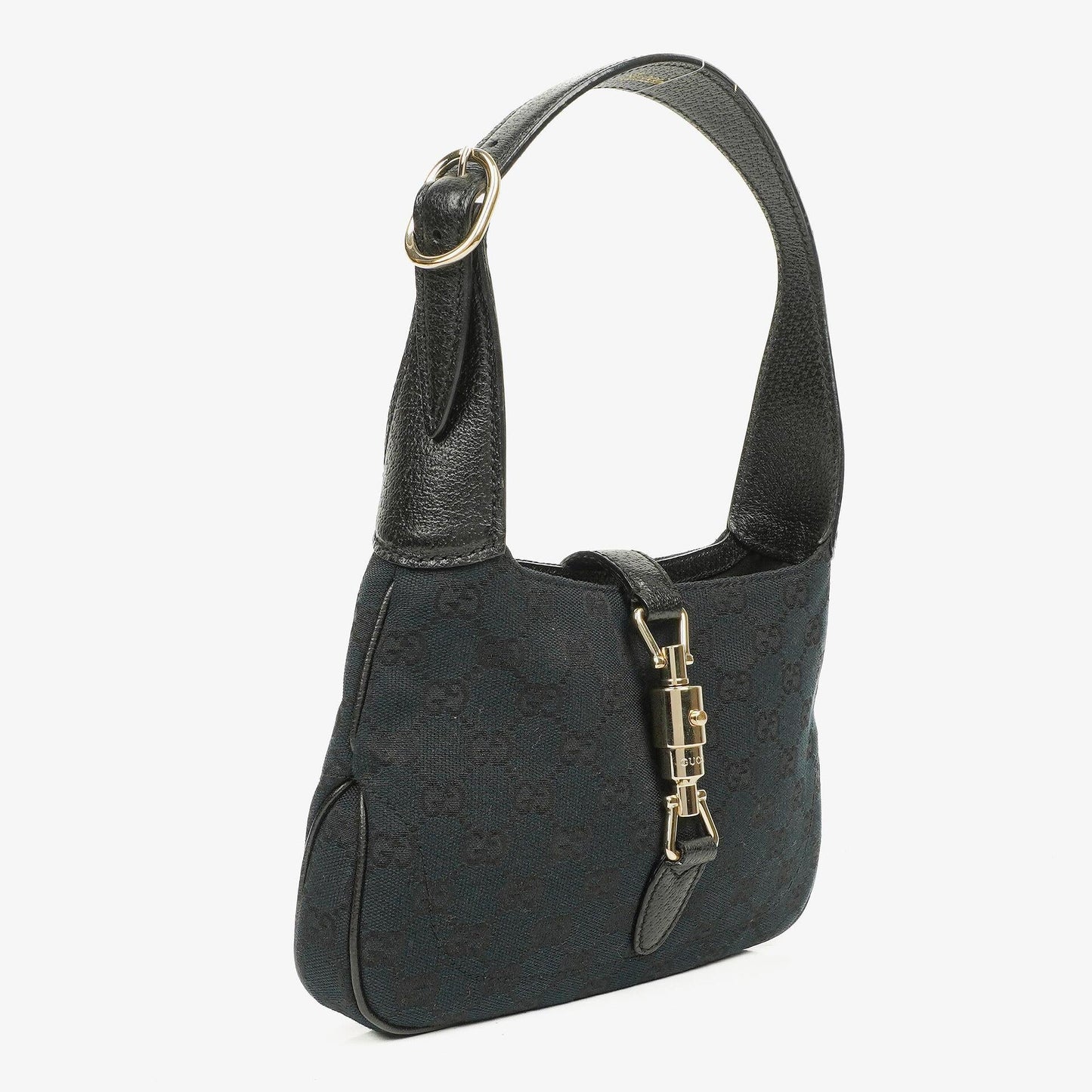 Gucci Schwarzes Canvas und Leder Mini Jackie Vintage Schultertasche