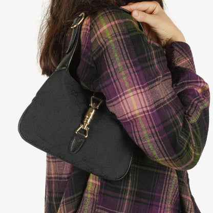 Gucci Schwarzes Canvas und Leder Mini Jackie Vintage Schultertasche