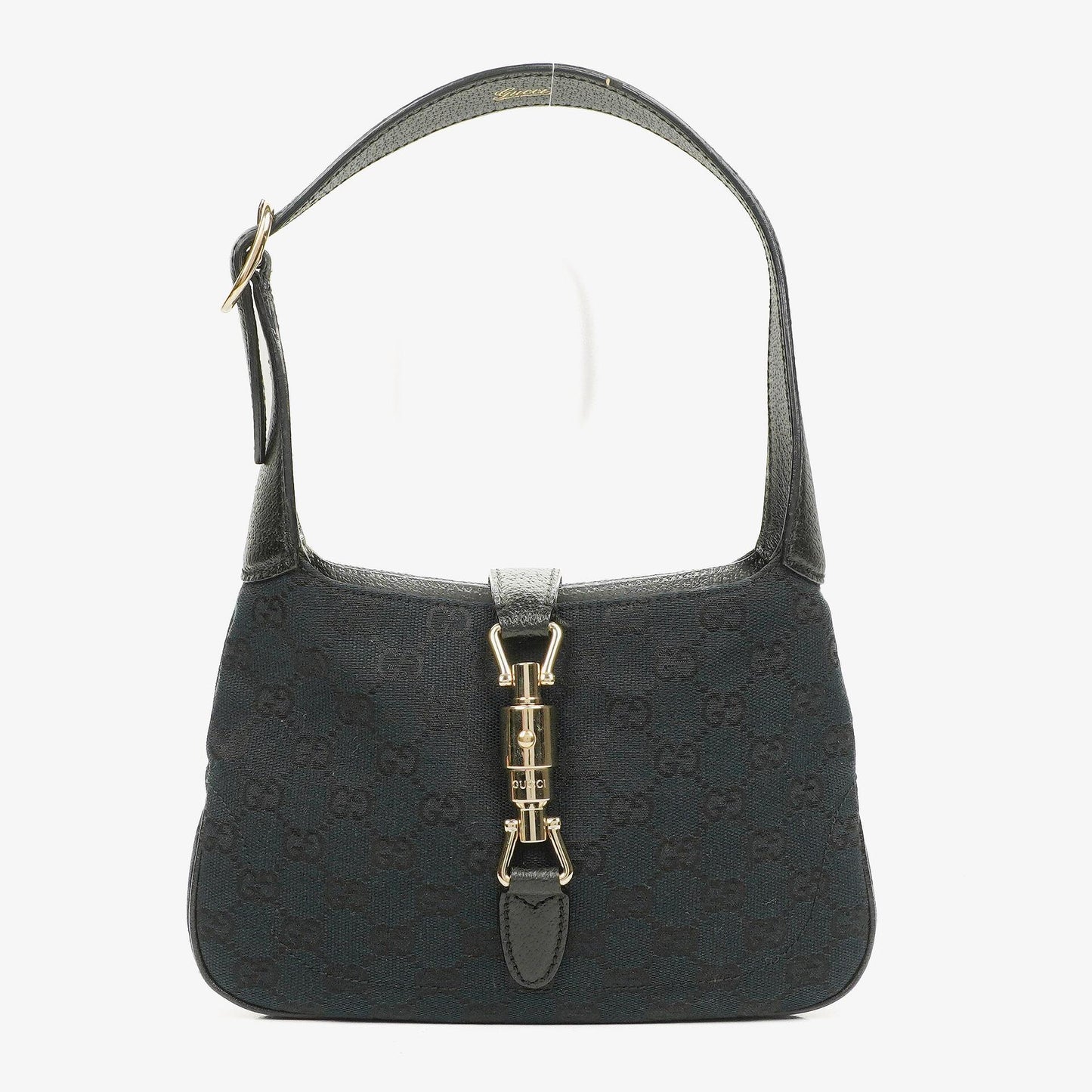 Gucci Schwarzes Canvas und Leder Mini Jackie Vintage Schultertasche