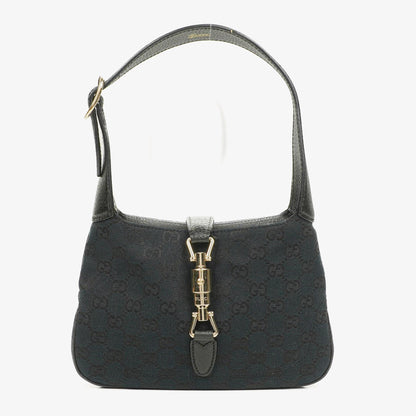 Gucci Schwarzes Canvas und Leder Mini Jackie Vintage Schultertasche