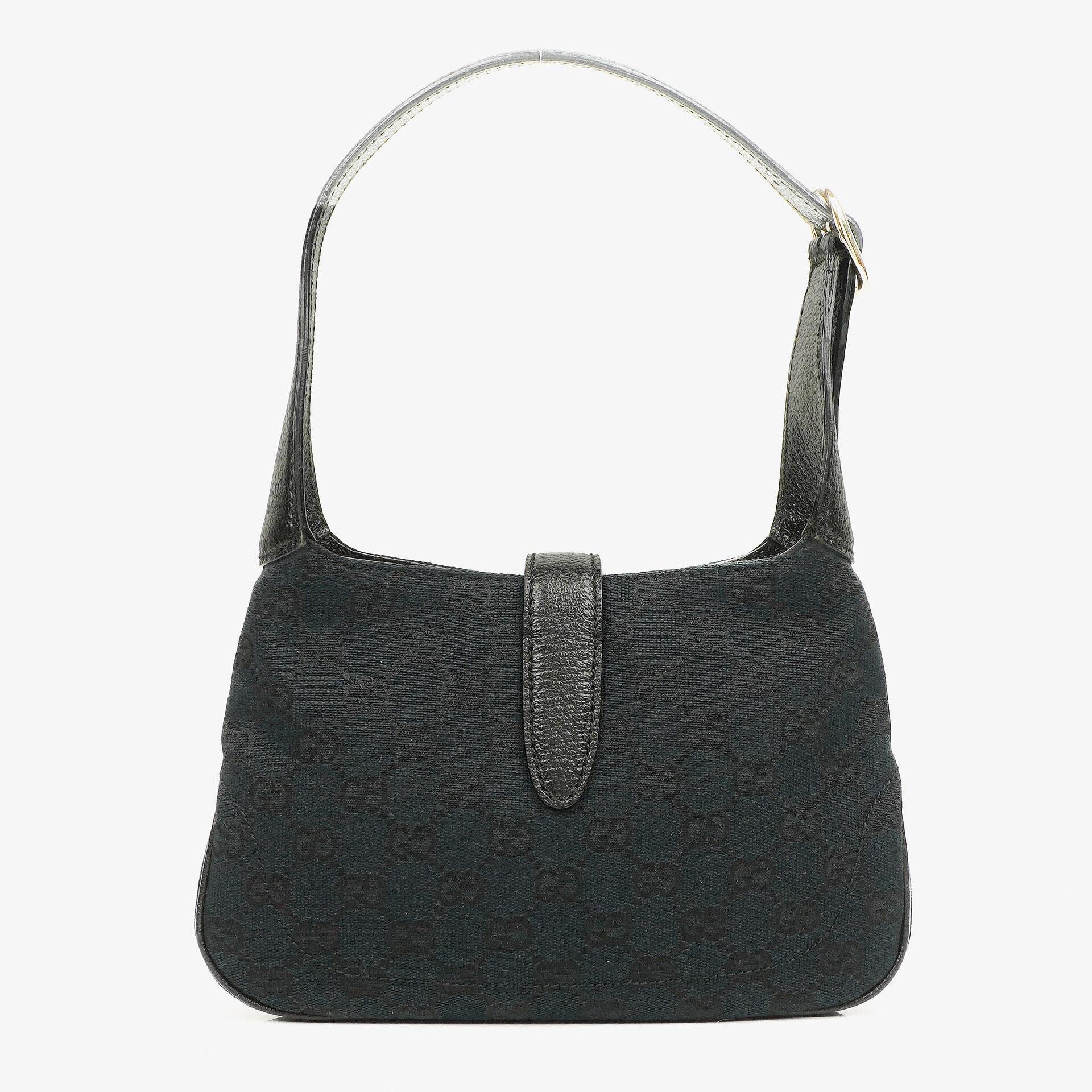 Gucci Schwarzes Canvas und Leder Mini Jackie Vintage Schultertasche