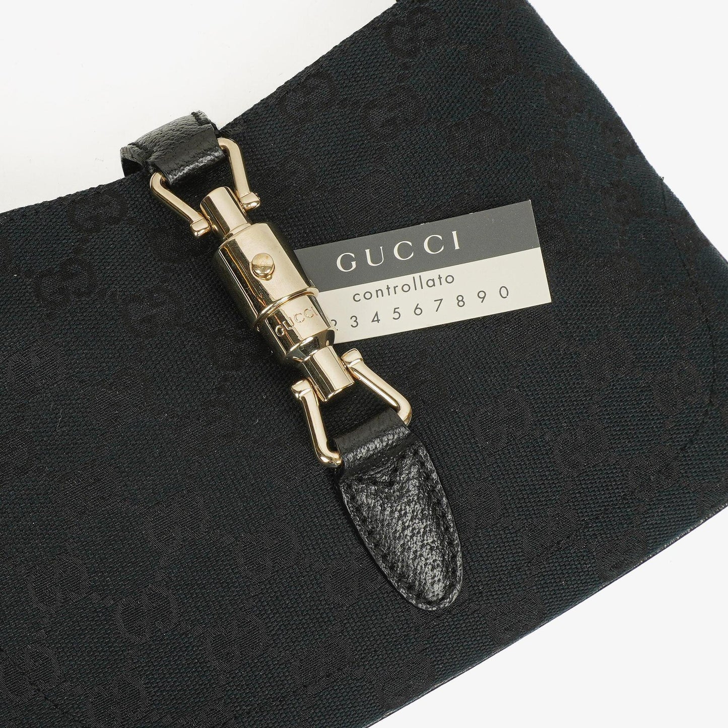 Gucci Schwarzes Canvas und Leder Mini Jackie Vintage Schultertasche