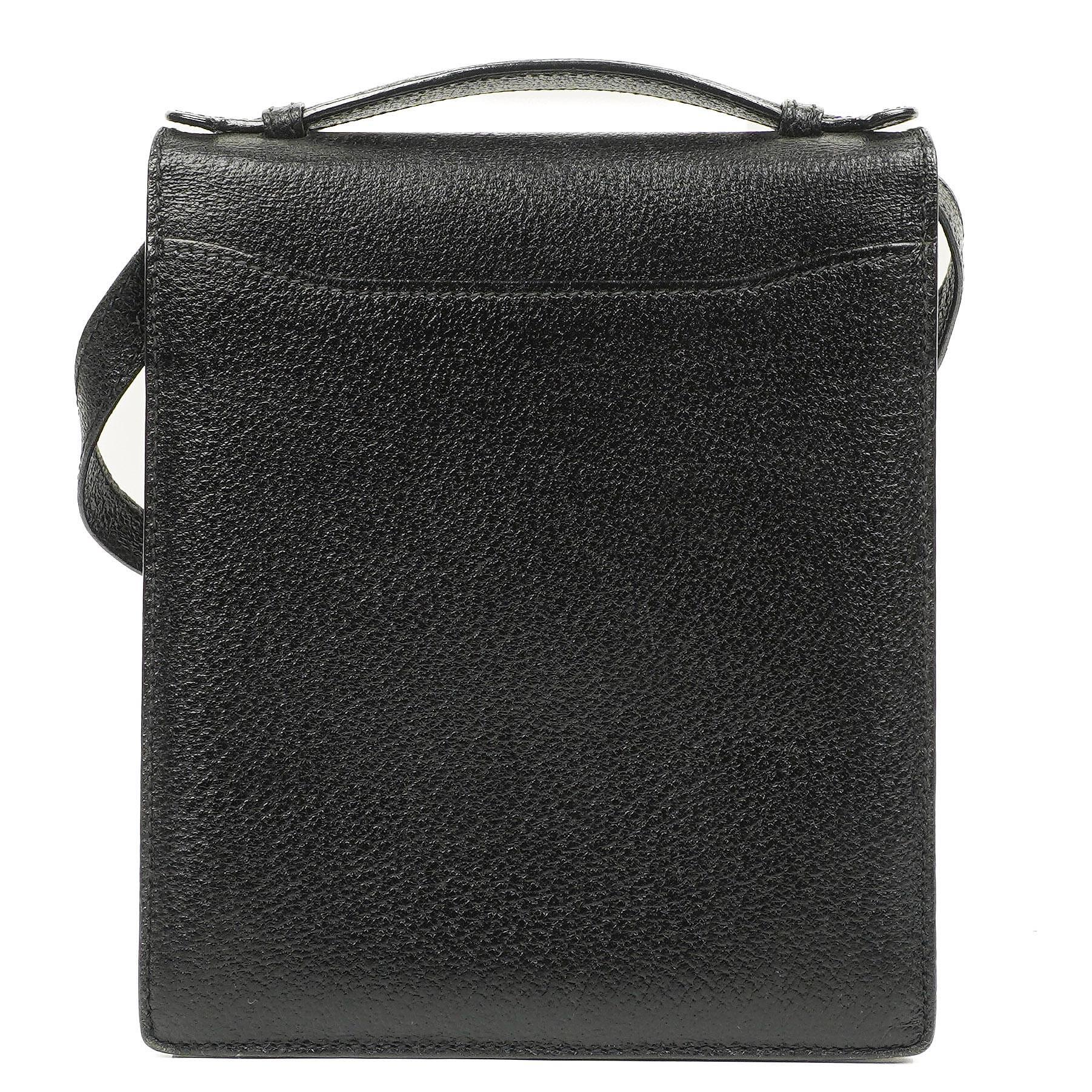 Gucci Schwarze Narbige Leder-Schultertasche
