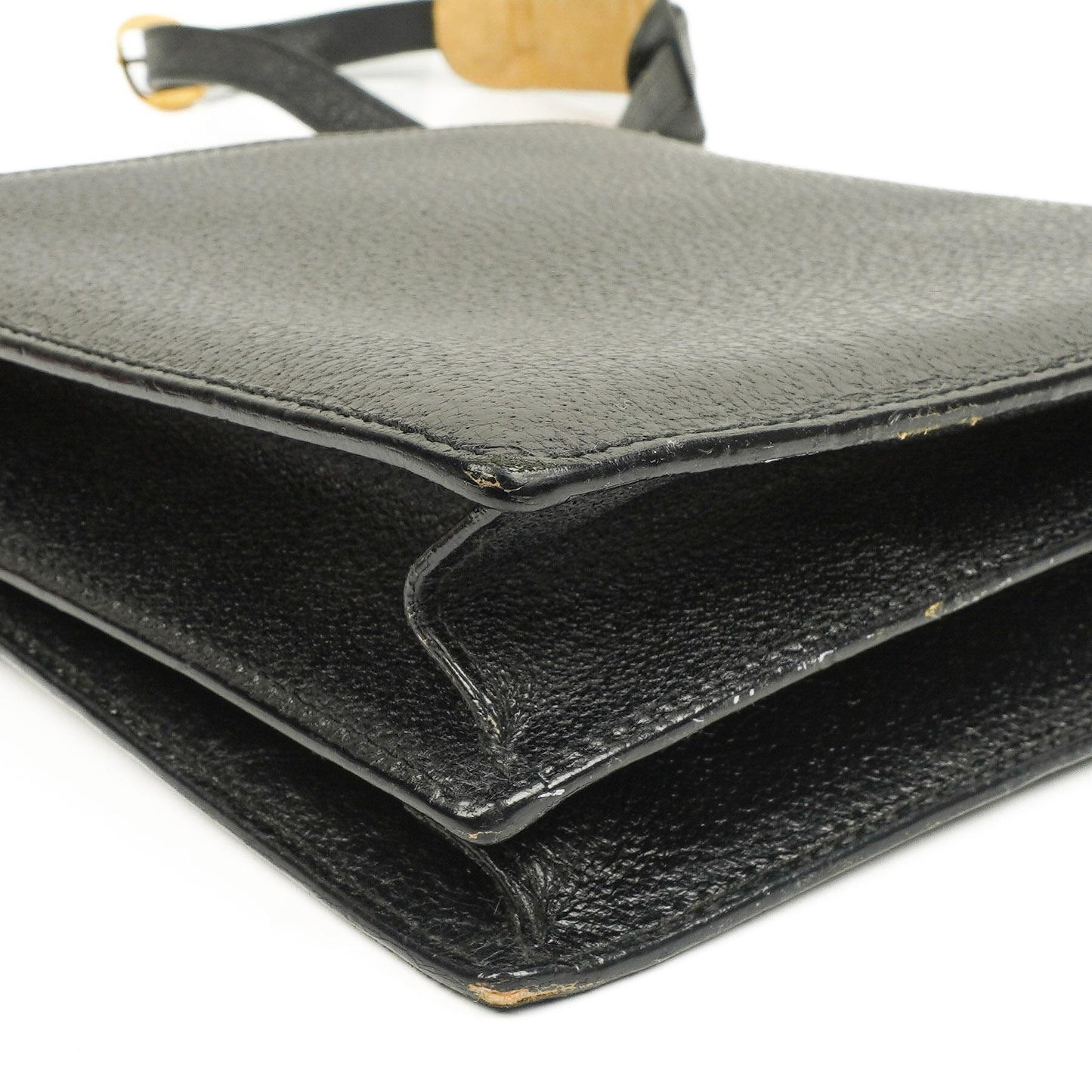 Gucci Schwarze Narbige Leder-Schultertasche
