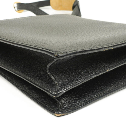 Gucci Schwarze Narbige Leder-Schultertasche