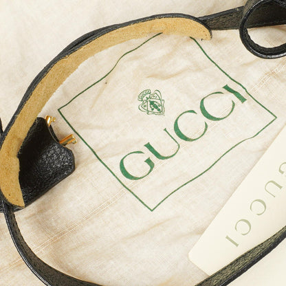 Gucci Schwarze Narbige Leder-Schultertasche