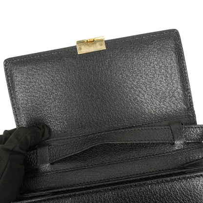 Gucci Schwarze Narbige Leder-Schultertasche
