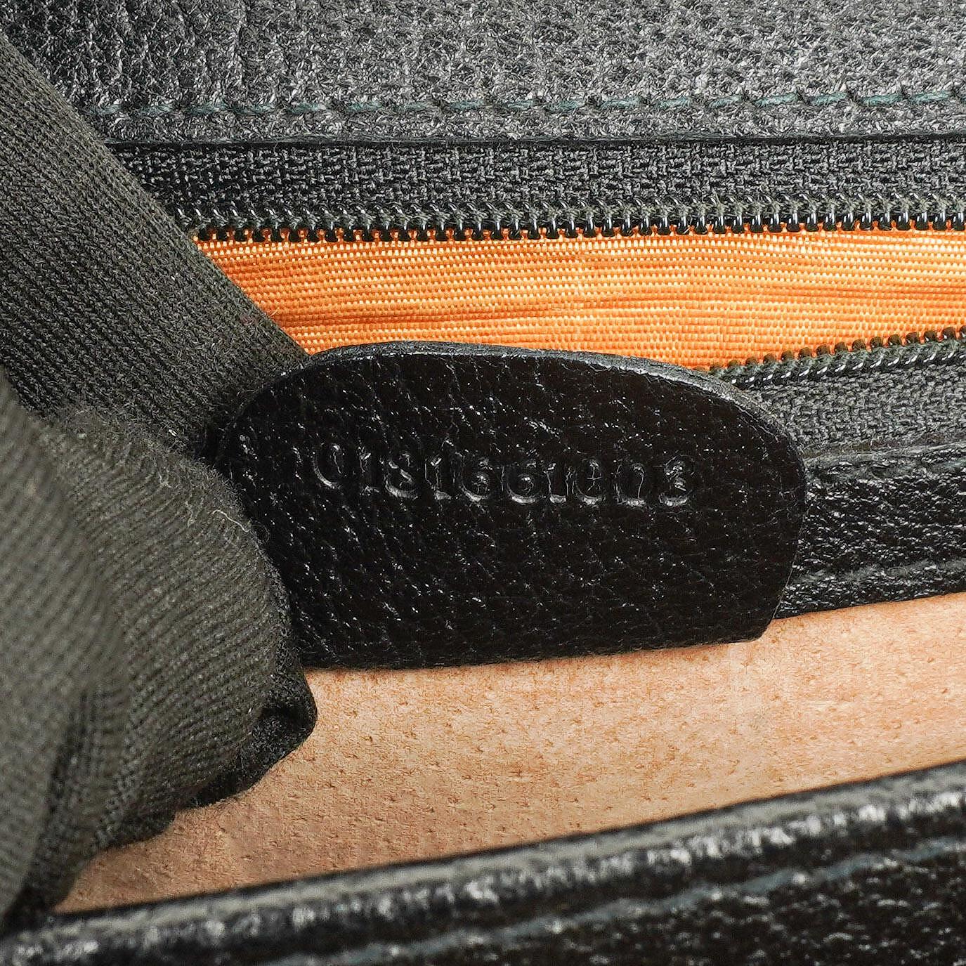 Gucci Schwarze Narbige Leder-Schultertasche