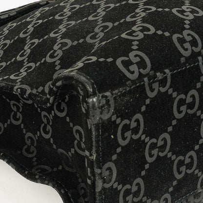 Gucci Jackie GG quadratische Tasche aus schwarzem Wildleder