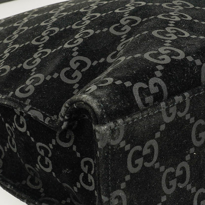 Gucci Jackie GG quadratische Tasche aus schwarzem Wildleder