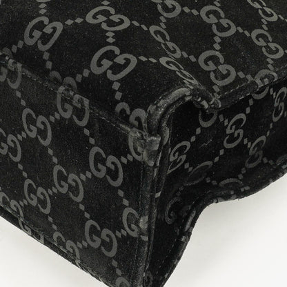 Gucci Jackie GG quadratische Tasche aus schwarzem Wildleder