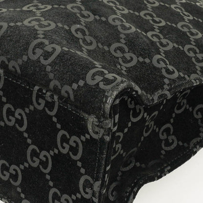 Gucci Jackie GG quadratische Tasche aus schwarzem Wildleder