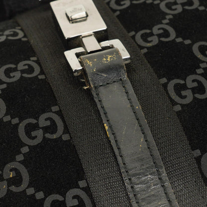 Gucci Jackie GG quadratische Tasche aus schwarzem Wildleder