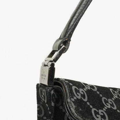 Gucci Jackie GG quadratische Tasche aus schwarzem Wildleder
