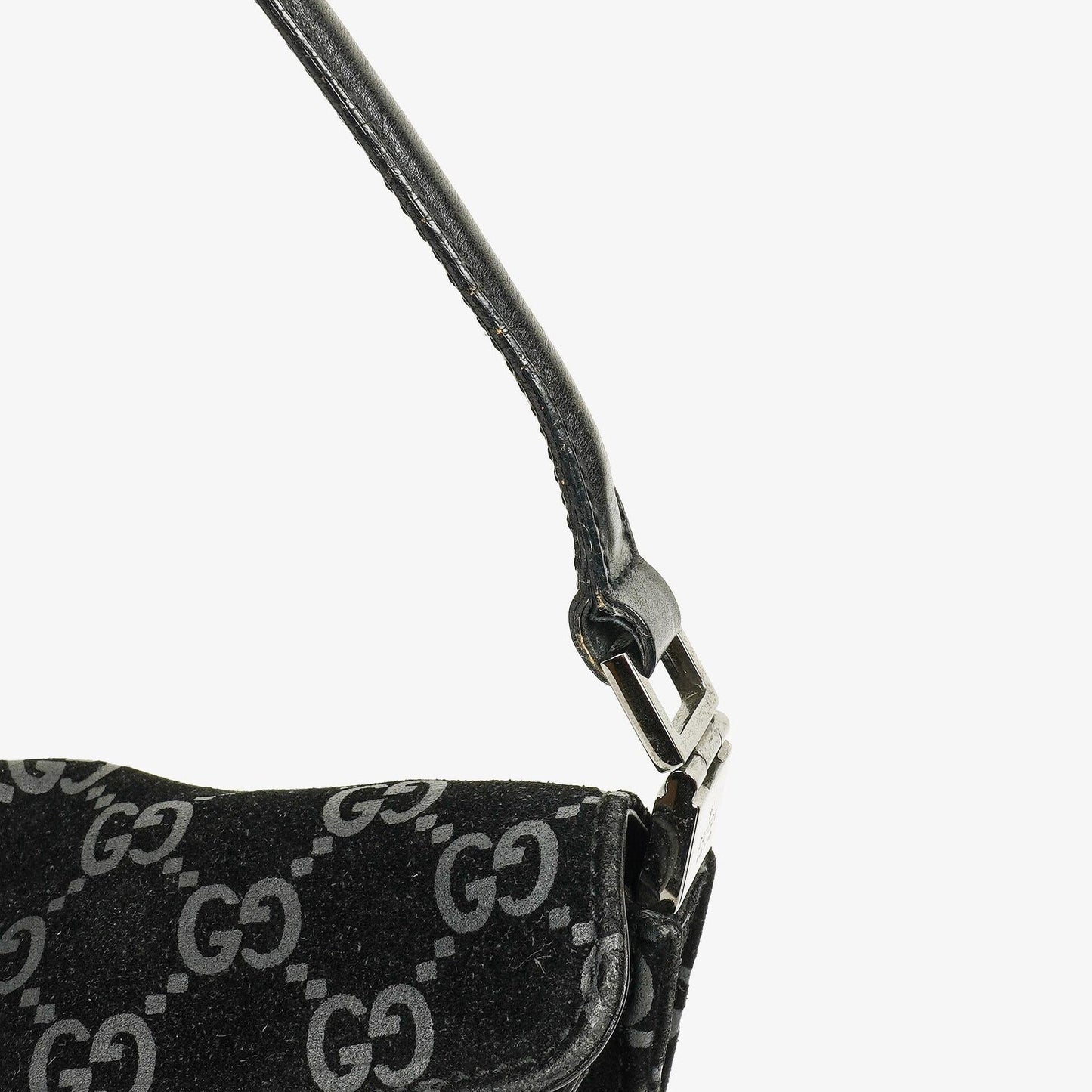 Gucci Jackie GG quadratische Tasche aus schwarzem Wildleder