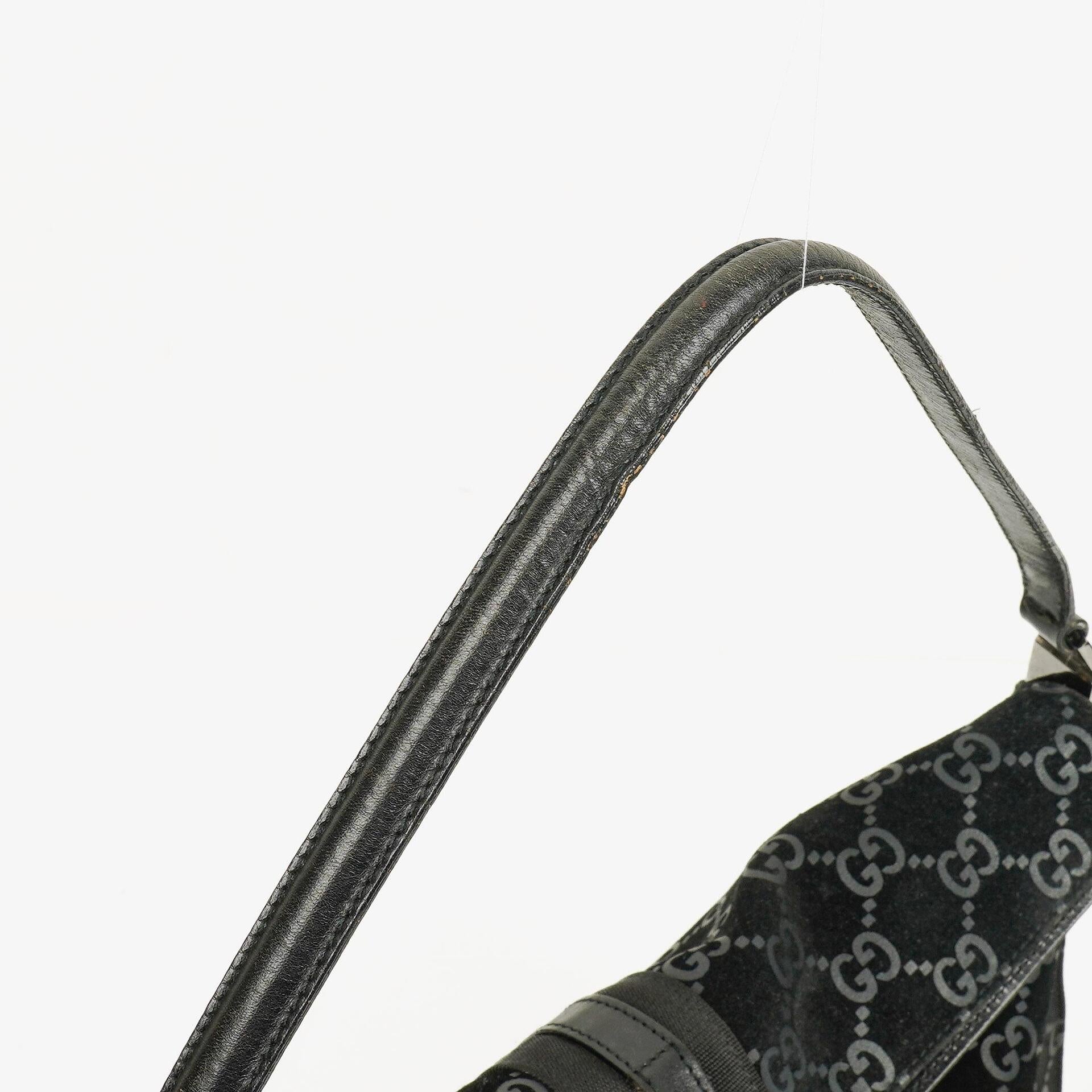 Gucci Jackie GG quadratische Tasche aus schwarzem Wildleder