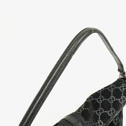 Gucci Jackie GG quadratische Tasche aus schwarzem Wildleder