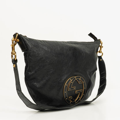 Gucci Blondie Schultertasche in Schwarz aus Leder mit GG Logo