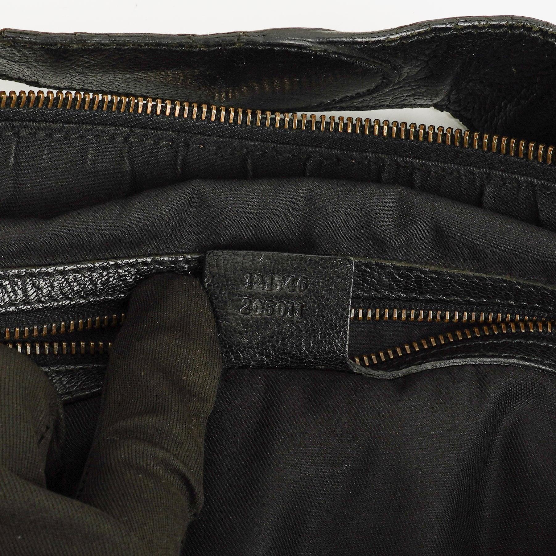 Gucci Blondie Schultertasche in Schwarz aus Leder mit GG Logo