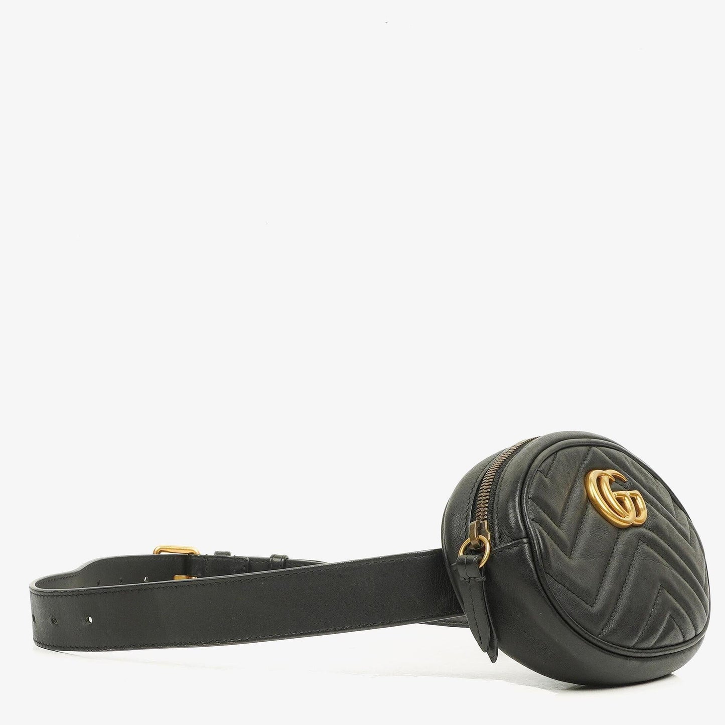 Gucci GG Marmont schwarze Bauchtasche aus Leder