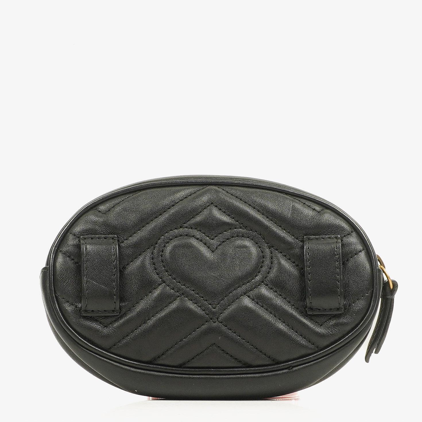 Gucci GG Marmont schwarze Bauchtasche aus Leder