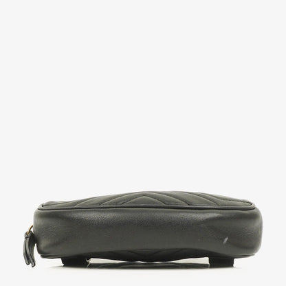 Gucci GG Marmont schwarze Bauchtasche aus Leder