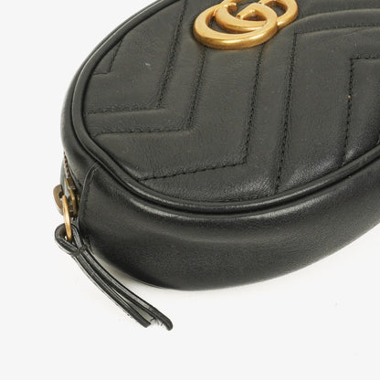 Gucci GG Marmont schwarze Bauchtasche aus Leder