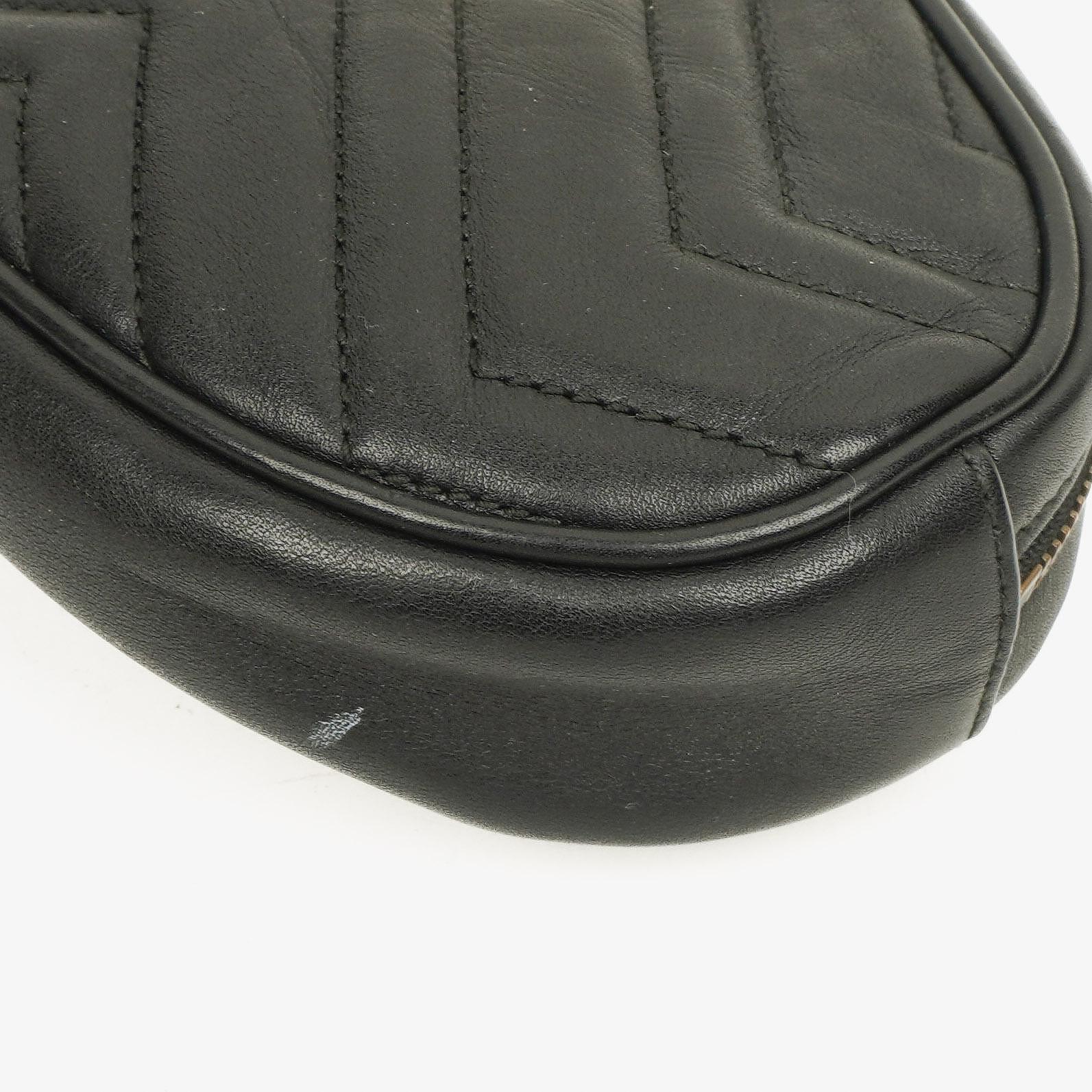 Gucci GG Marmont schwarze Bauchtasche aus Leder