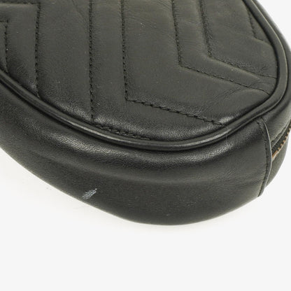 Gucci GG Marmont schwarze Bauchtasche aus Leder