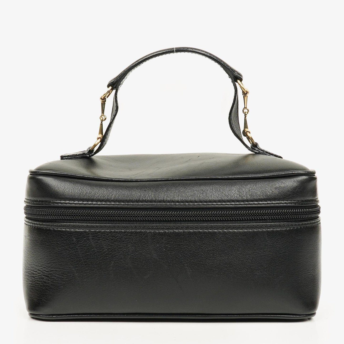 Gucci Horsebit Vanity Tasche aus schwarzem Leder