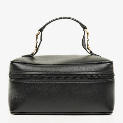 Gucci Horsebit Vanity Tasche aus schwarzem Leder