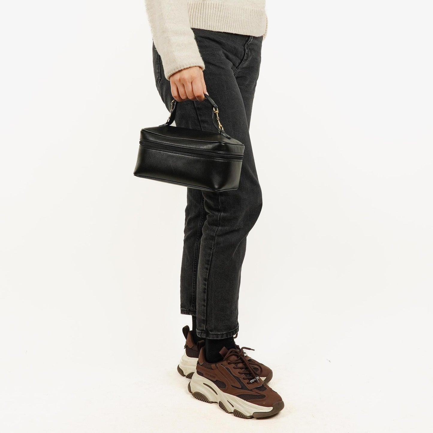 Gucci Horsebit Vanity Tasche aus schwarzem Leder