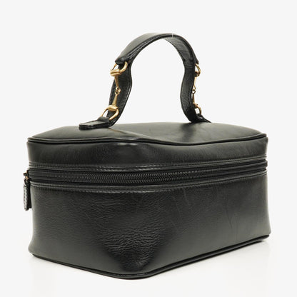 Gucci Horsebit Vanity Tasche aus schwarzem Leder