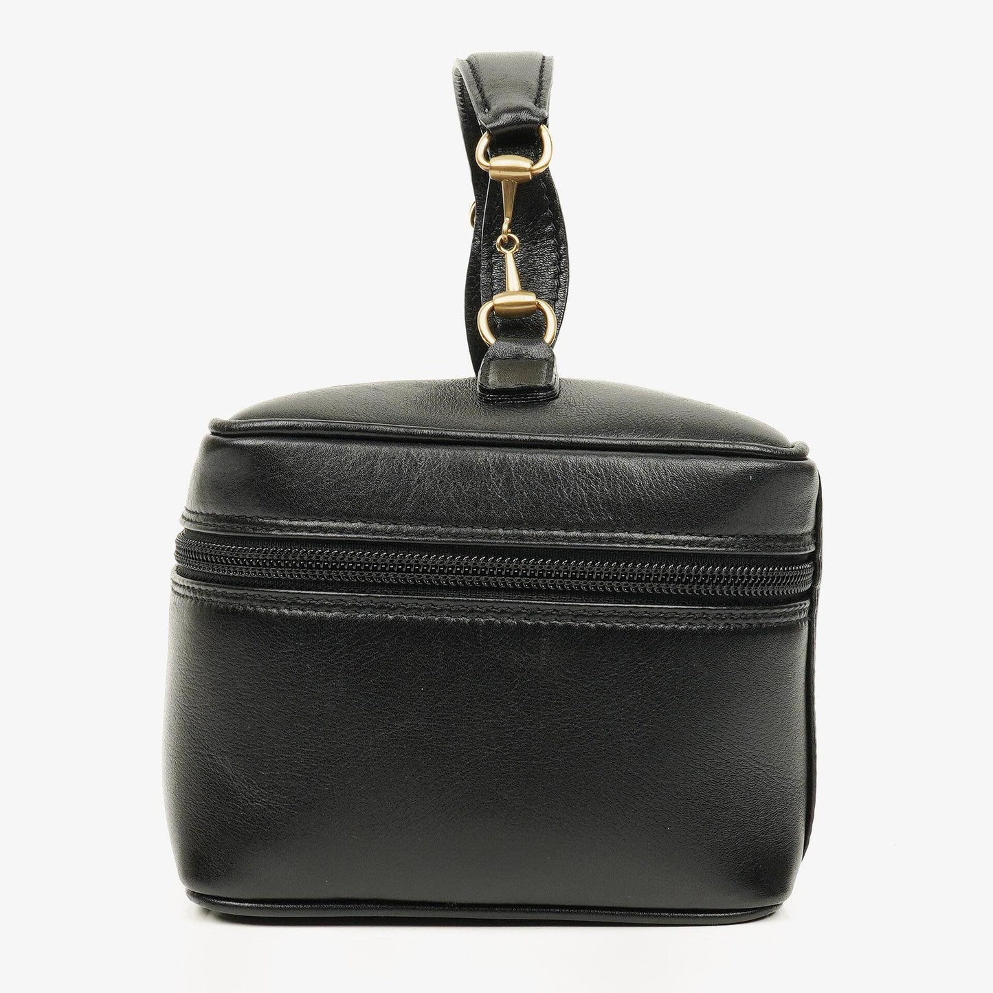 Gucci Horsebit Vanity Tasche aus schwarzem Leder