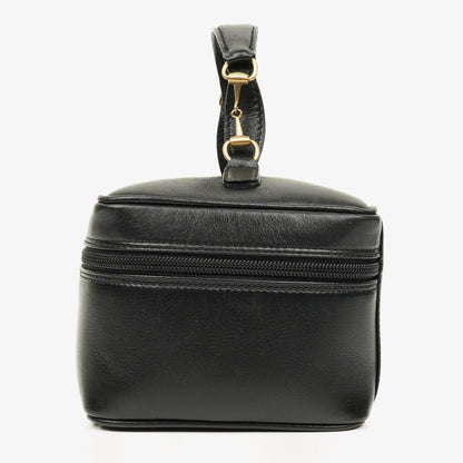 Gucci Horsebit Vanity Tasche aus schwarzem Leder