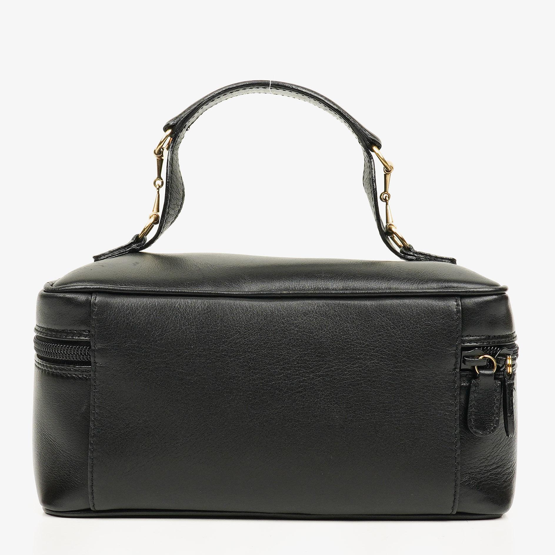 Gucci Horsebit Vanity Tasche aus schwarzem Leder