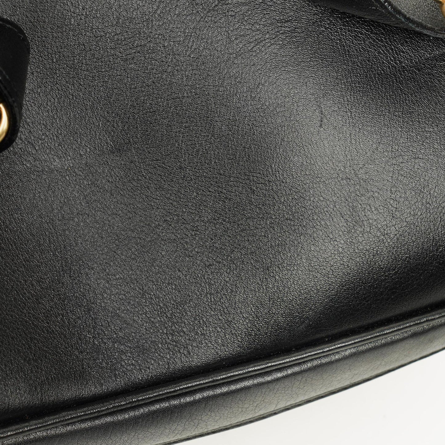 Gucci Horsebit Vanity Tasche aus schwarzem Leder