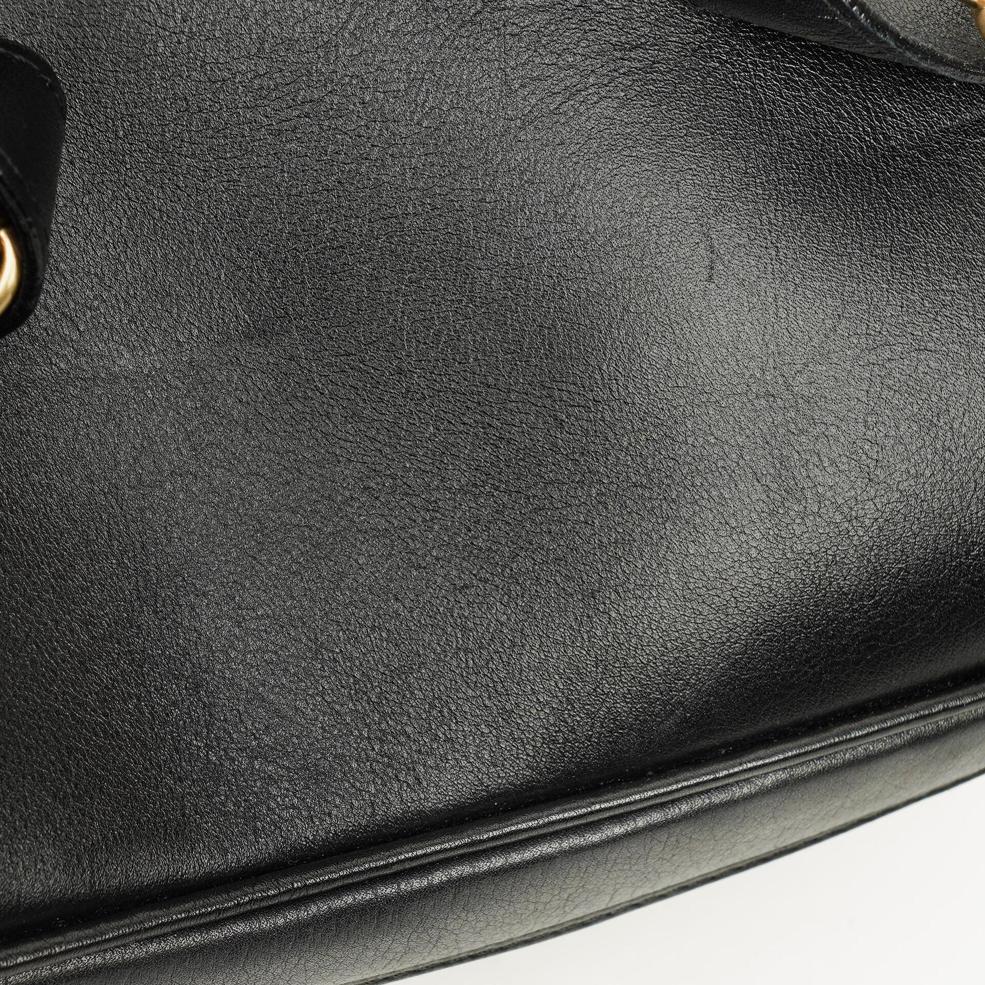 Gucci Horsebit Vanity Tasche aus schwarzem Leder